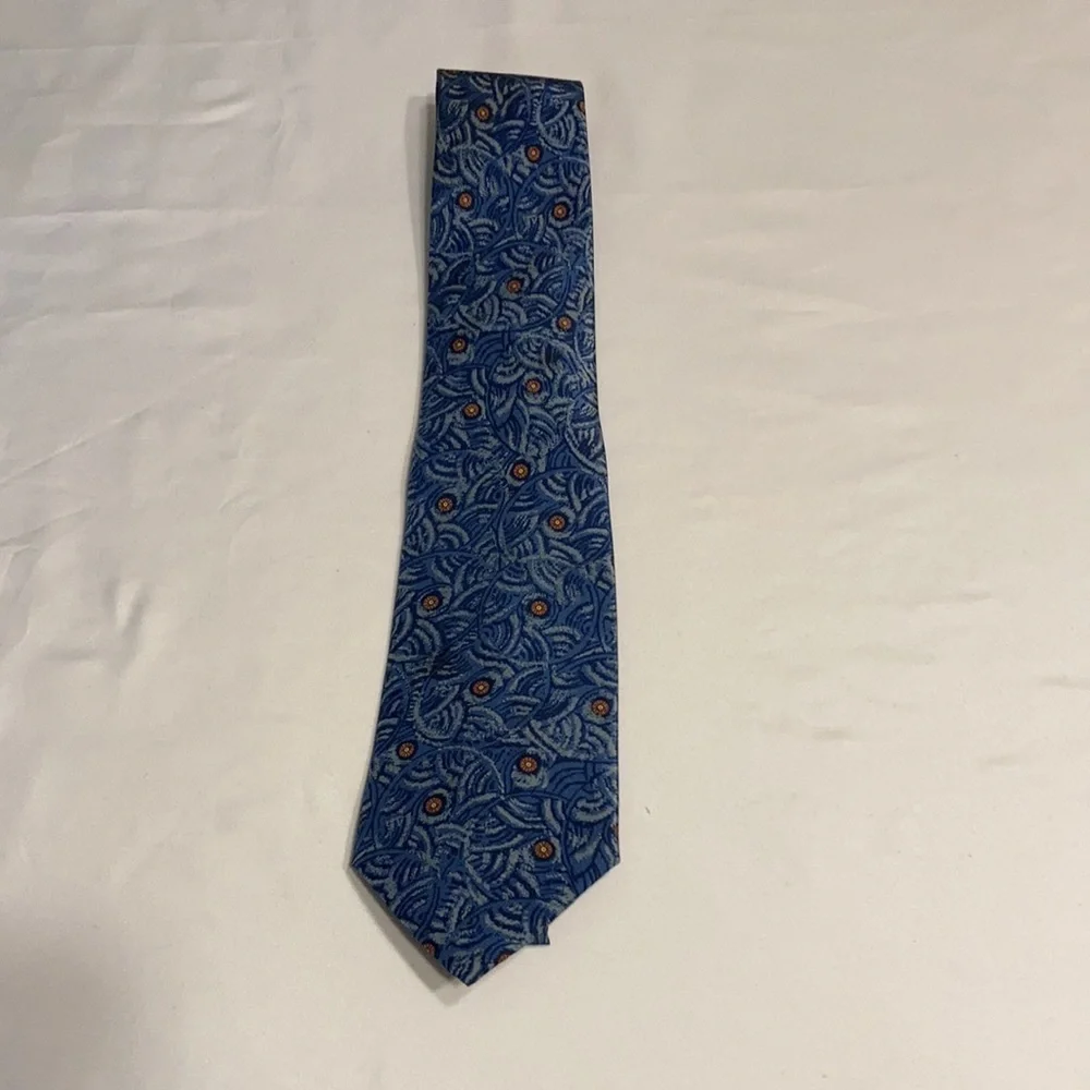 Vintage sherick fashion Paris tie blue orange